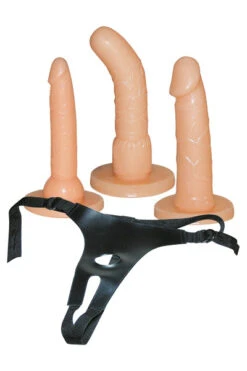 Voorbinddildoset Met 3 Verwisselbare Dildo's