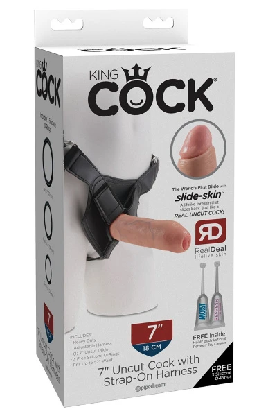 Voorbinddildo 18 cm Blank Inclusief Harnas 4 Voorbinddildo 18 cm Blank Inclusief Harnas - Afbeelding 2