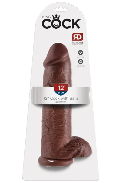 King Cock 12 "cock Met Ballen Bruin 4 King Cock 12 "cock Met Ballen Bruin - Afbeelding 2