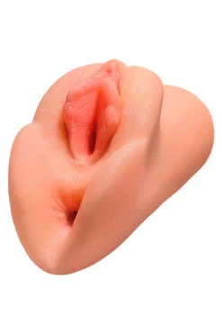 Perfect Dubbele Vagina & Anaal Stroker Huidskleur Blank