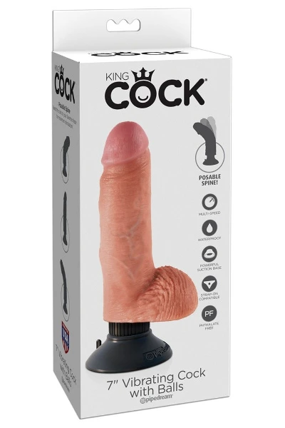 Realistiche King Cock Vibrator Met Zuignap En Ballen 13.3 cm 4 Realistiche King Cock Vibrator Met Zuignap En Ballen 13.3 cm - Afbeelding 2