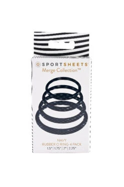 Sportsheets - Navy O Ring-4 Pack