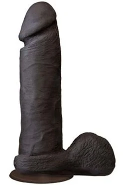 Realistische Dildo Met Ballen En Vac-u -lock 23 cm Zwart